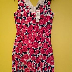 Vineyard Vines Pink Floral Midi Dress